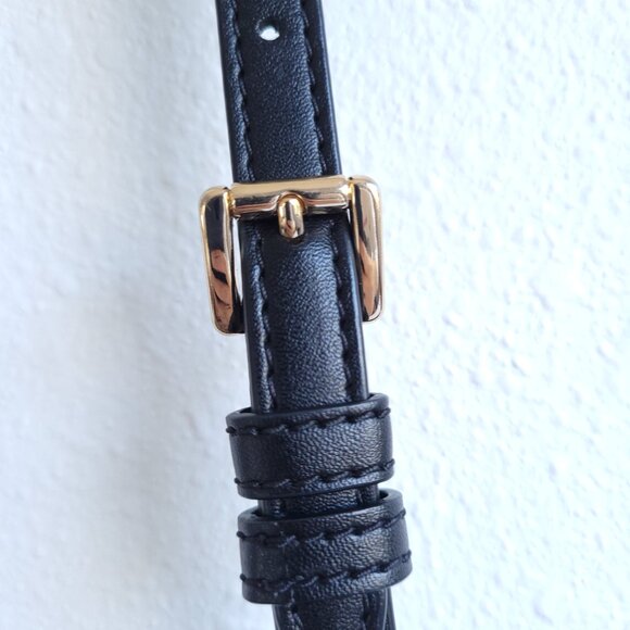 Michael Kors "Emilia" small saddle Leather Crossbody Bag in Black - Picture 5 of 9